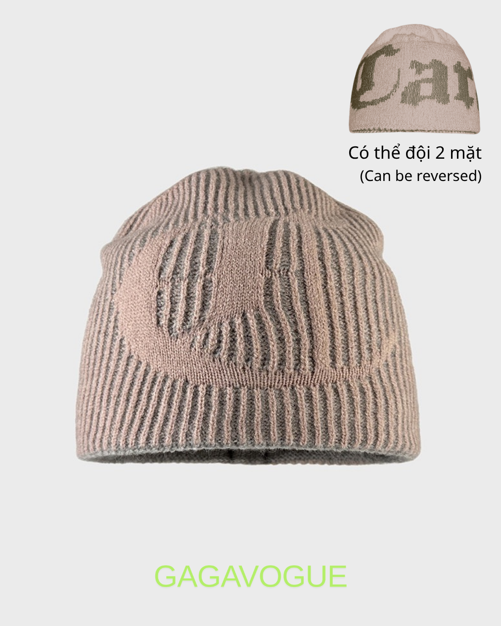 GAGAVOGUE STRIPED JACQUARD BEANIE