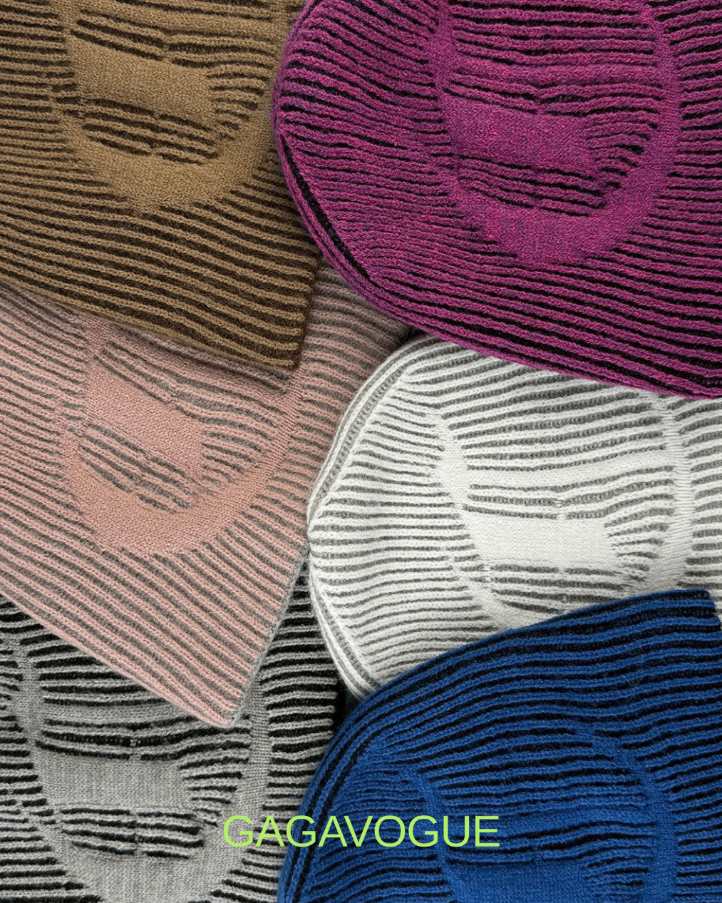 GAGAVOGUE STRIPED JACQUARD BEANIE