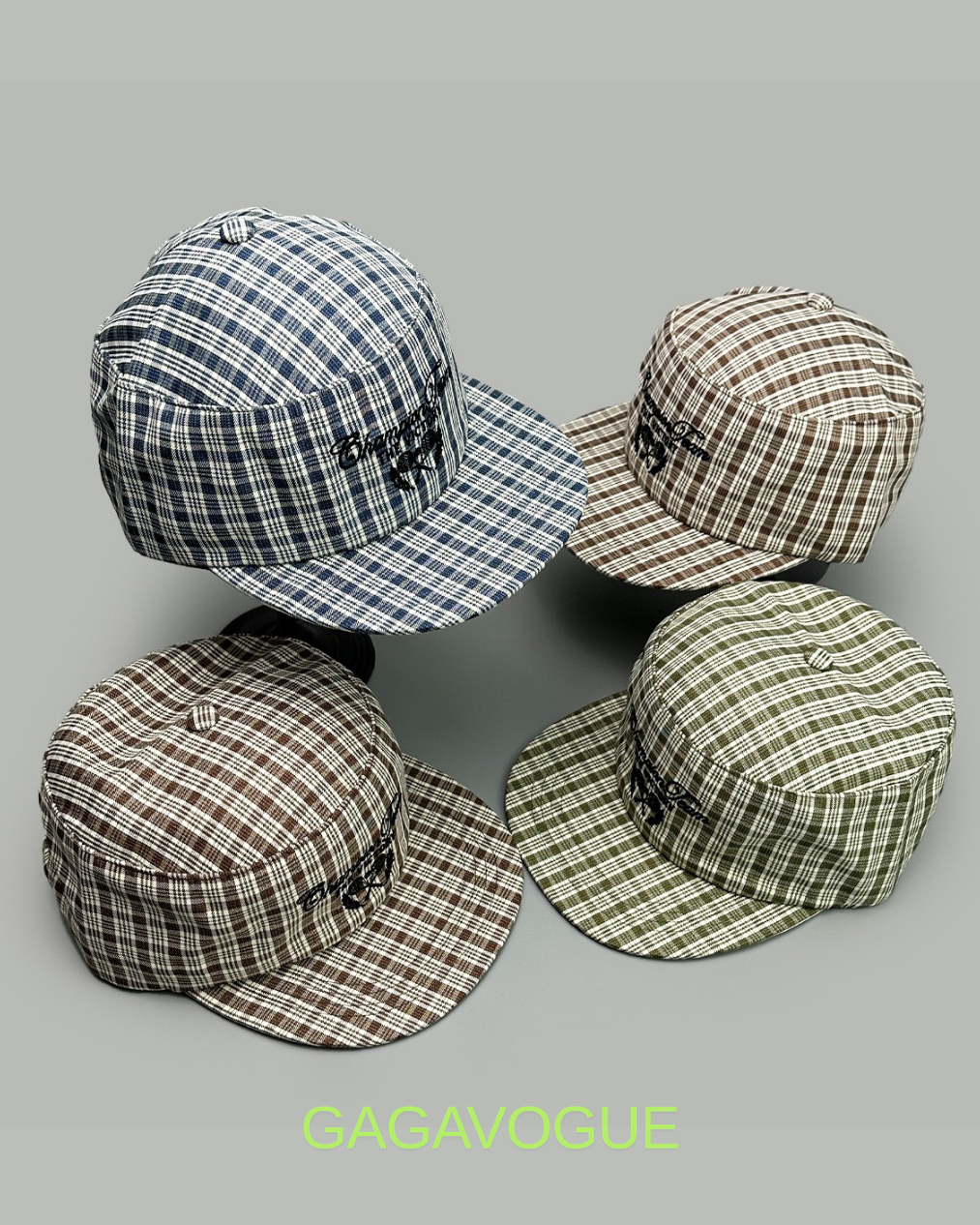 GAGAVOGUE PLAID CAMP CAP