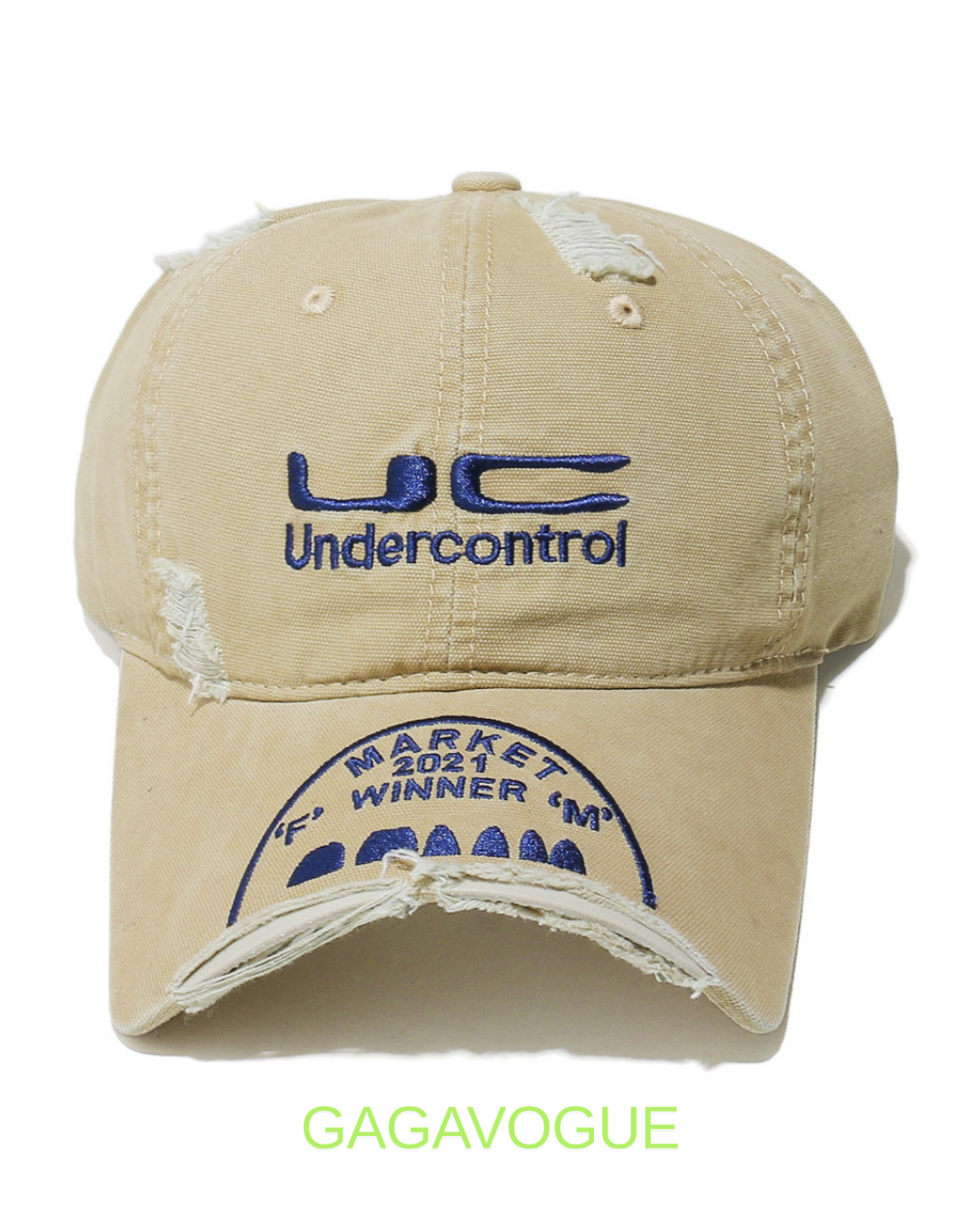 GAGAVOGUE UC CAMO DISTRESSED CAP