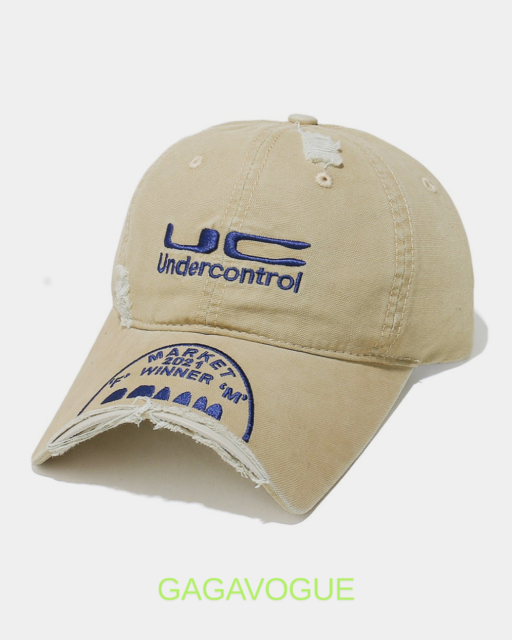 GAGAVOGUE UC CAMO DISTRESSED CAP
