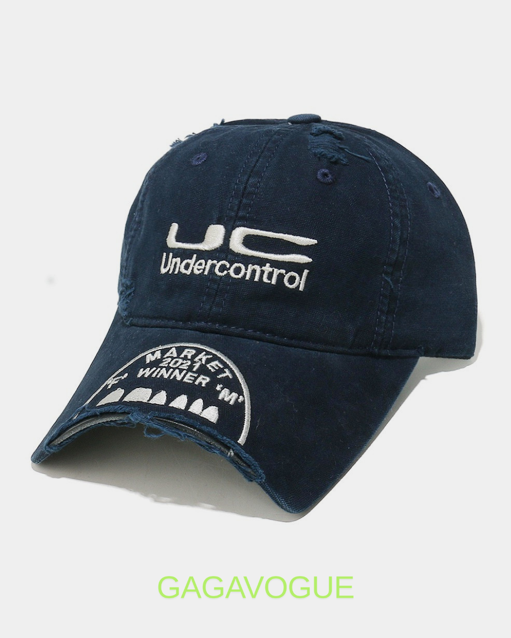 GAGAVOGUE UC CAMO DISTRESSED CAP