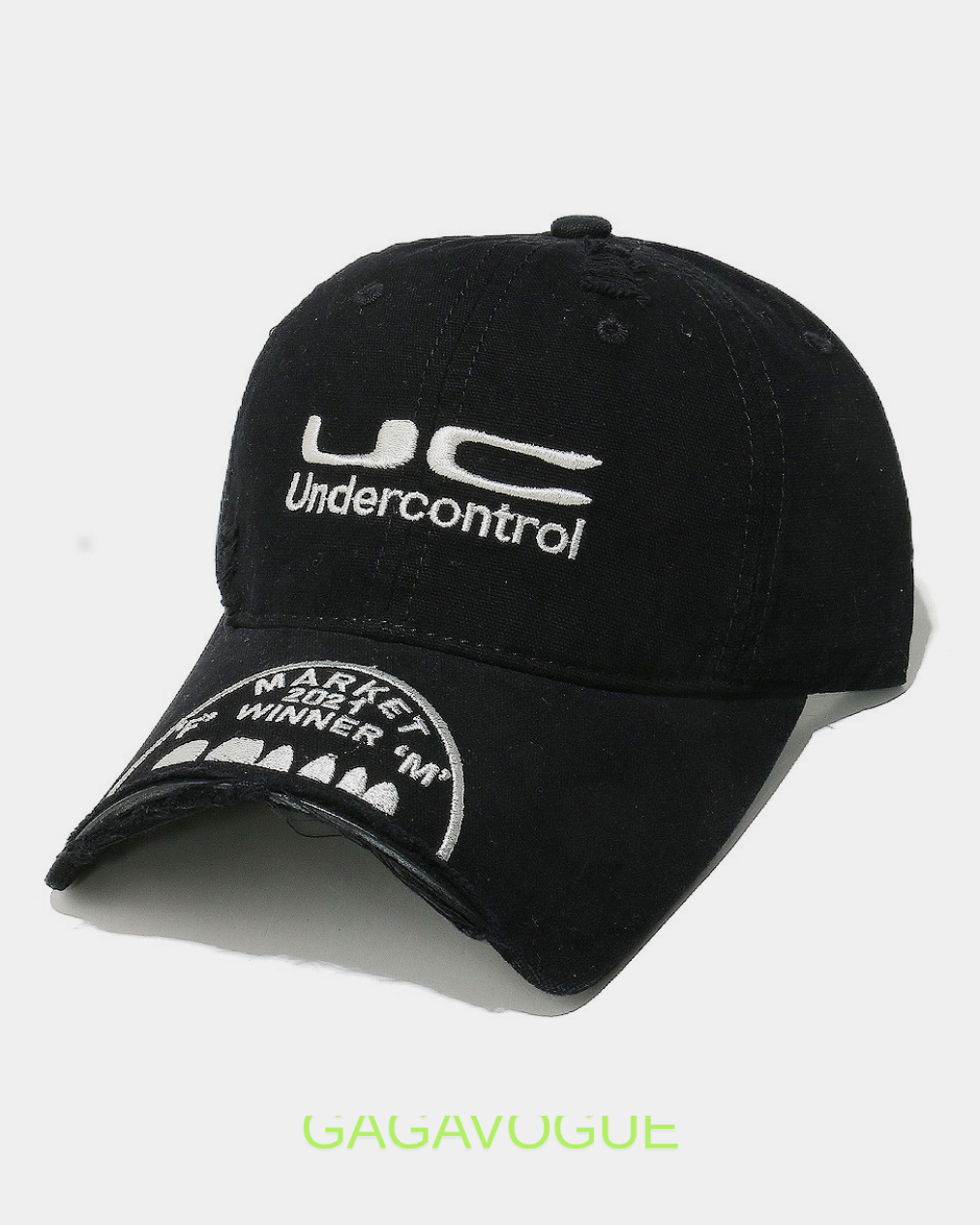 GAGAVOGUE UC CAMO DISTRESSED CAP