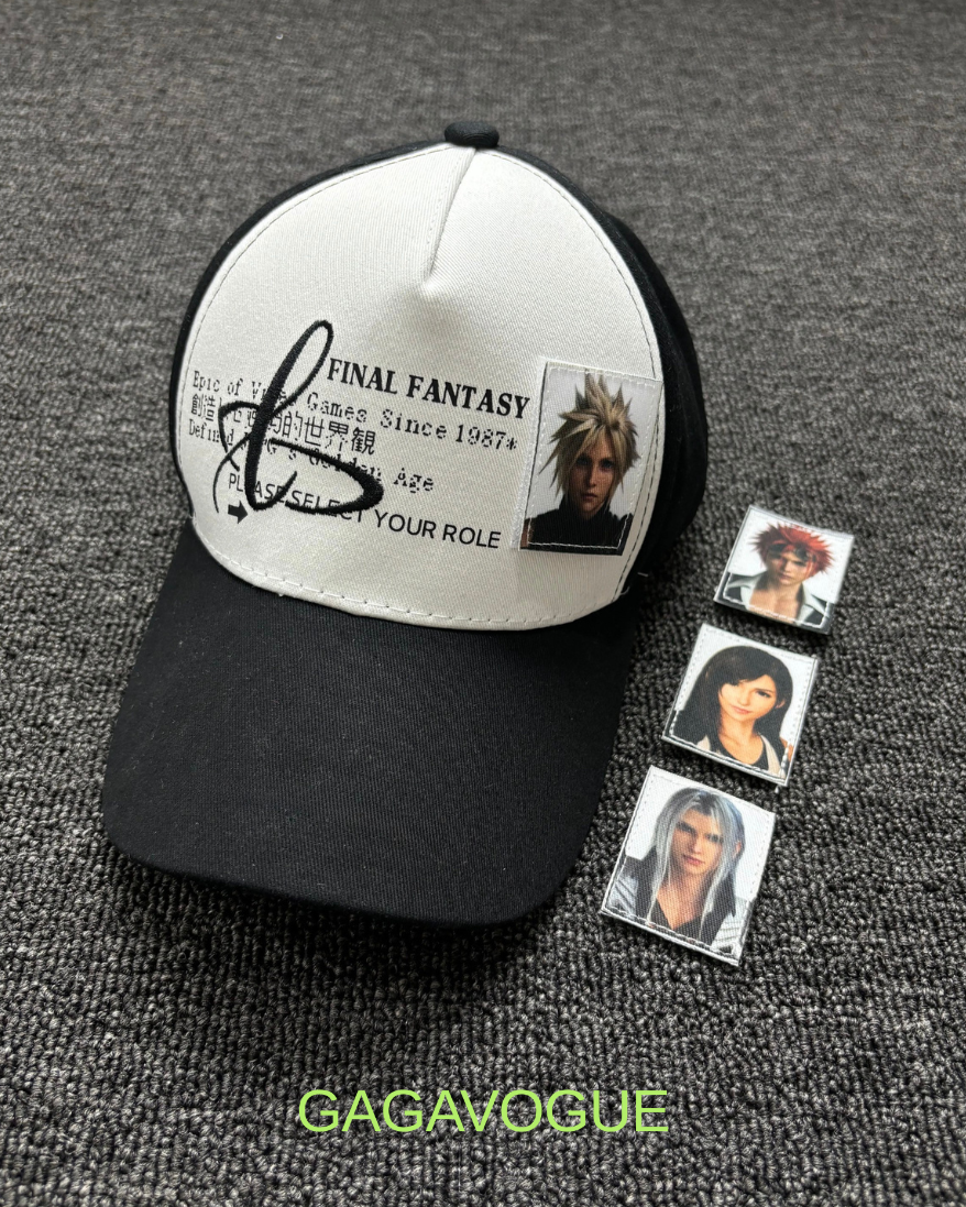 GAGAVOGUE FINAL FANTASY CHARACTER PATCH GRAPHIC CONTRAST BASEBALL CAP