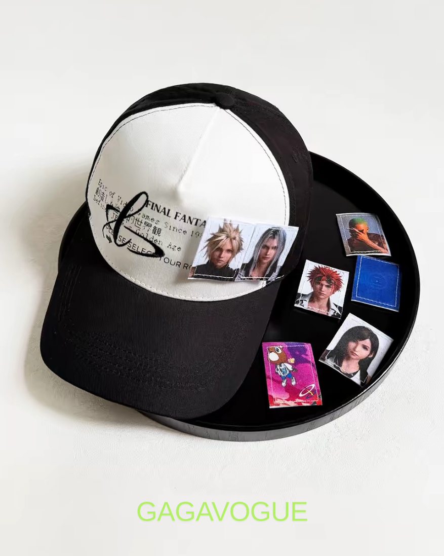 GAGAVOGUE FINAL FANTASY CHARACTER PATCH GRAPHIC CONTRAST BASEBALL CAP
