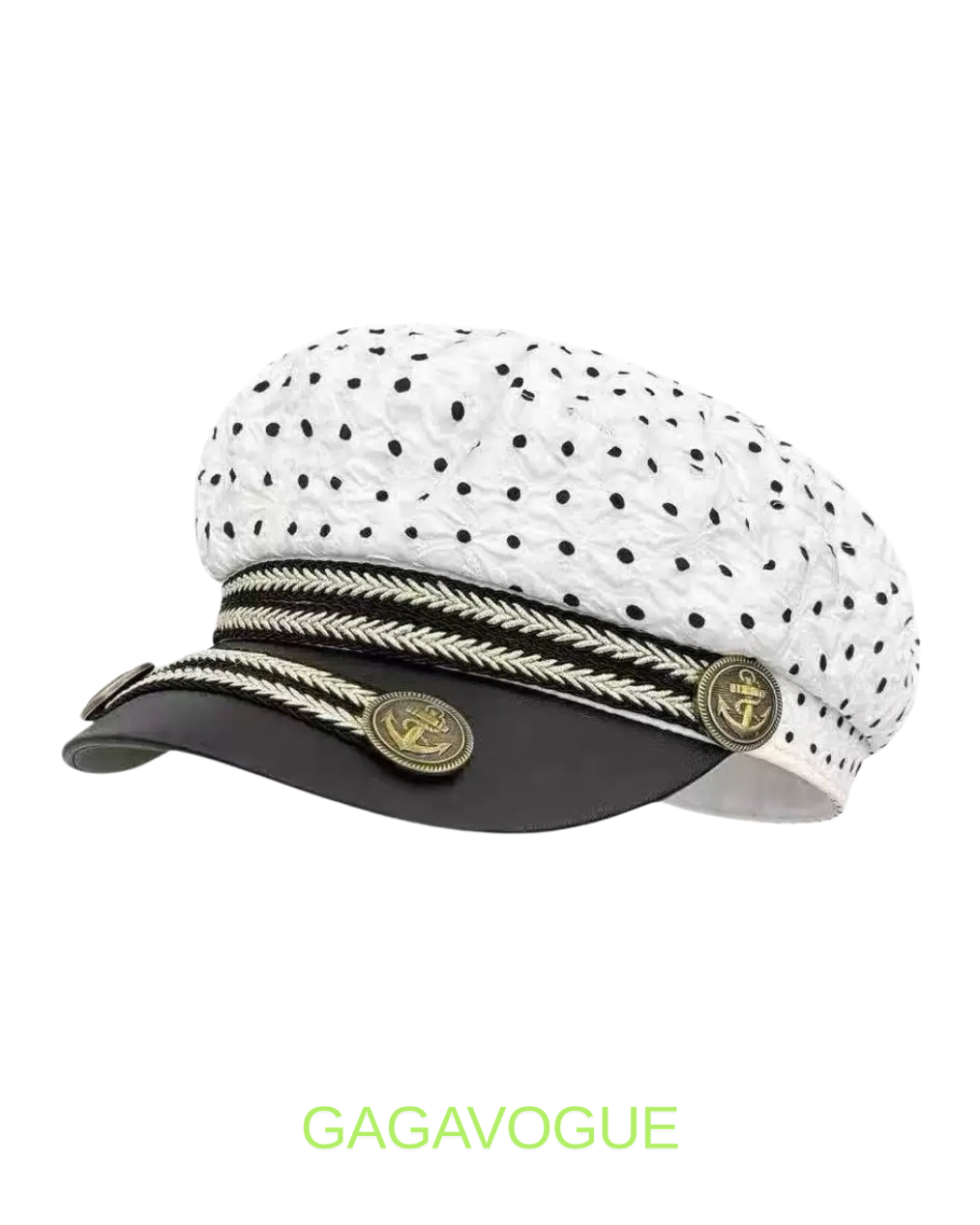GAGAVOGUE WHITE TEXTURED MILITARY INSPIRED CAP