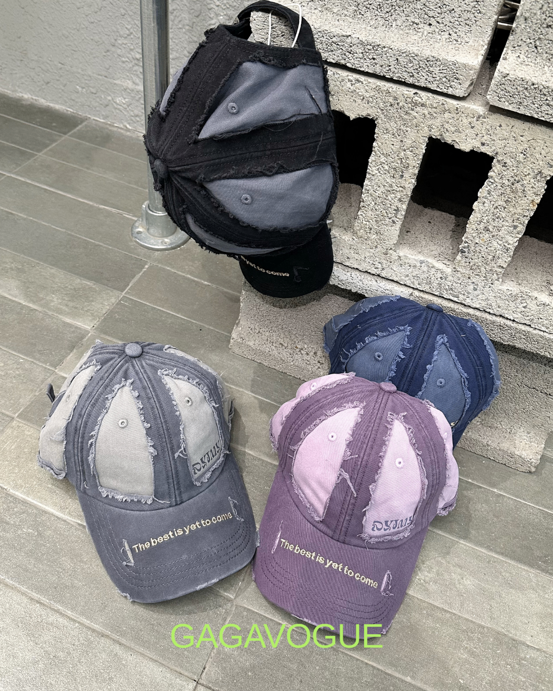 GAGAVOGUE PATCHWORK VINTAGE GRAPHIC BASEBALL CAP