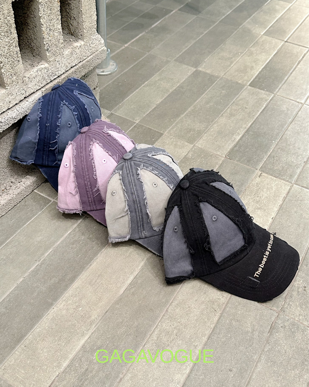 GAGAVOGUE PATCHWORK VINTAGE GRAPHIC BASEBALL CAP