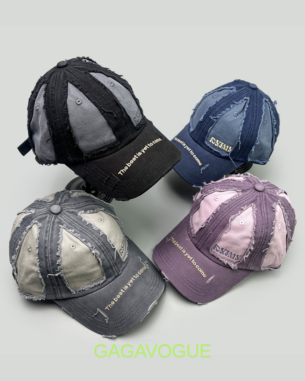 GAGAVOGUE PATCHWORK VINTAGE GRAPHIC BASEBALL CAP