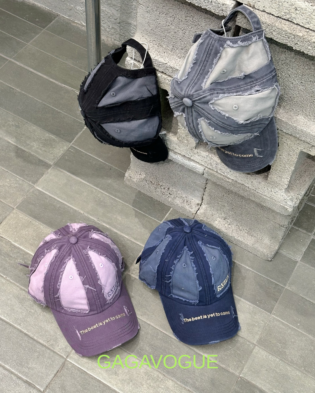 GAGAVOGUE PATCHWORK VINTAGE GRAPHIC BASEBALL CAP