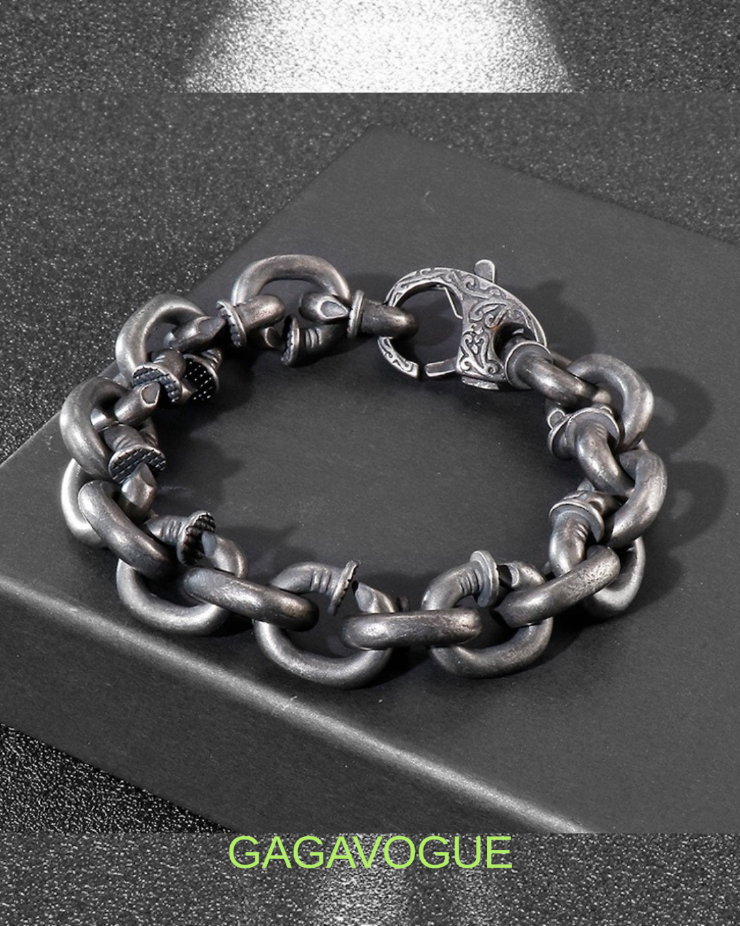 GAGAVOGUE VINTAGE FORGED LINK BRACELET