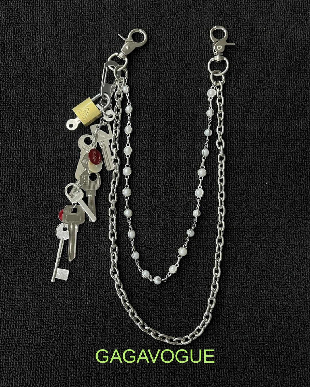 GAGAVOGUE LAYERED KEY PANTS CHAIN