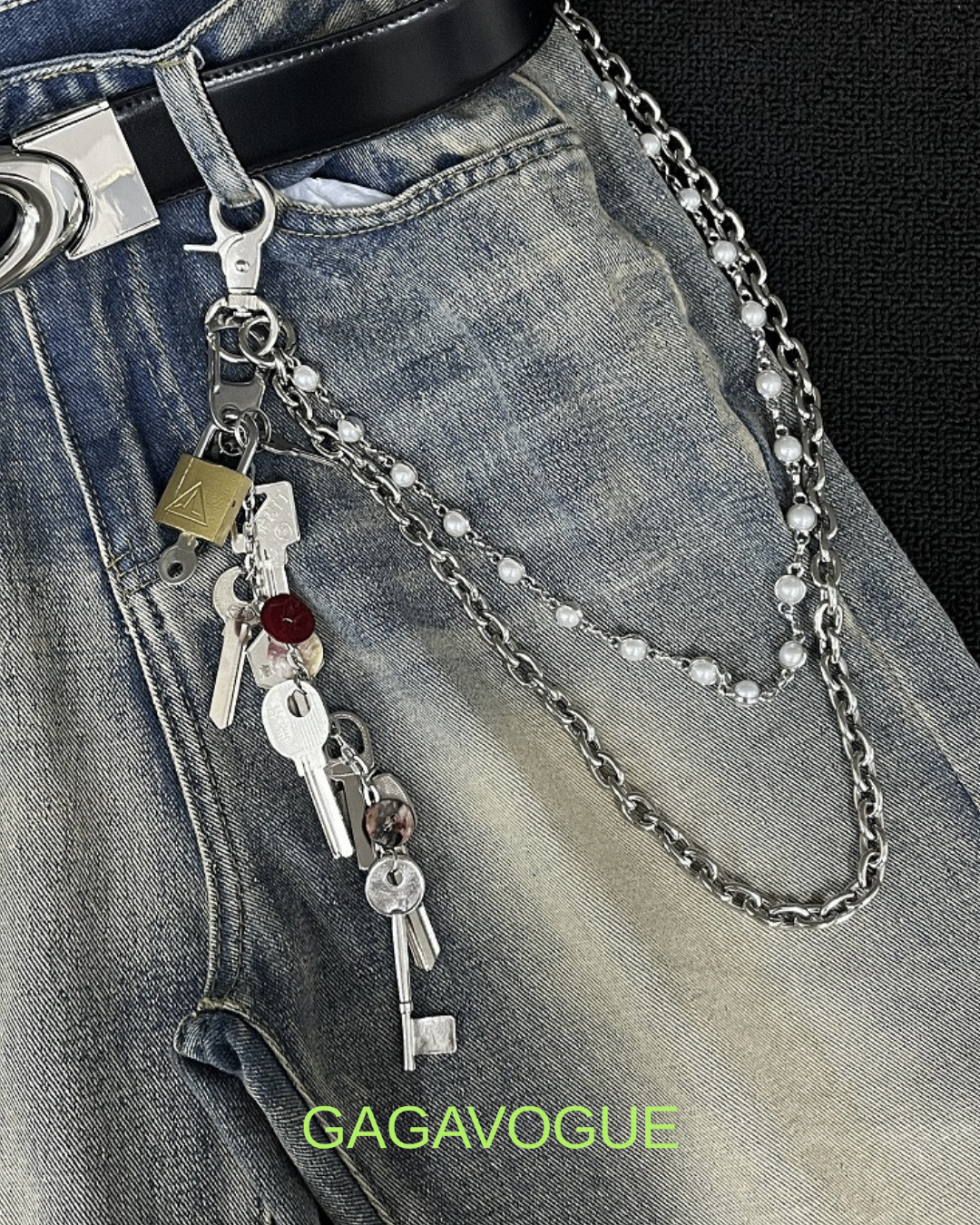 GAGAVOGUE LAYERED KEY PANTS CHAIN