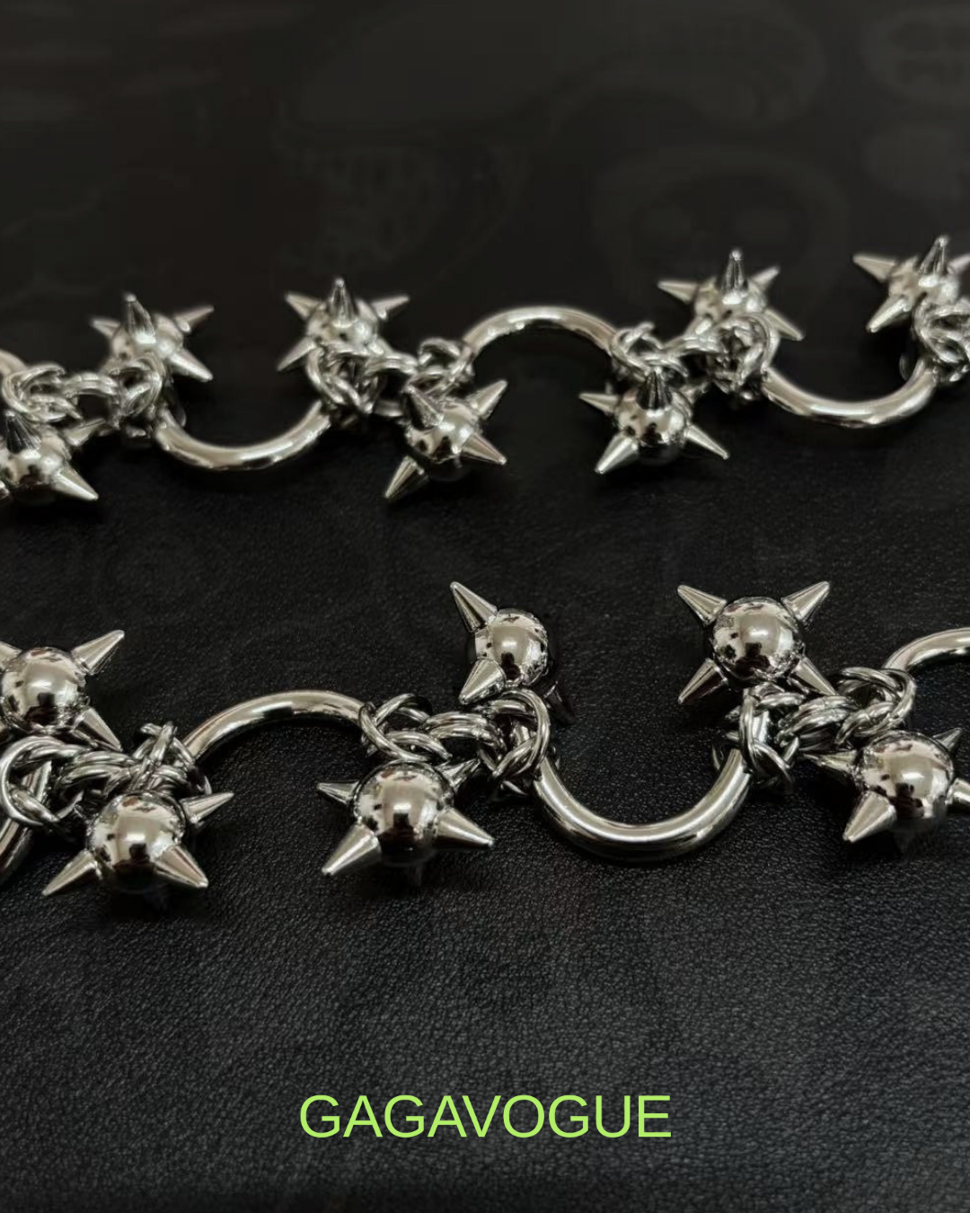 GAGAVOGUE SPIKED RING WAIST CHAIN