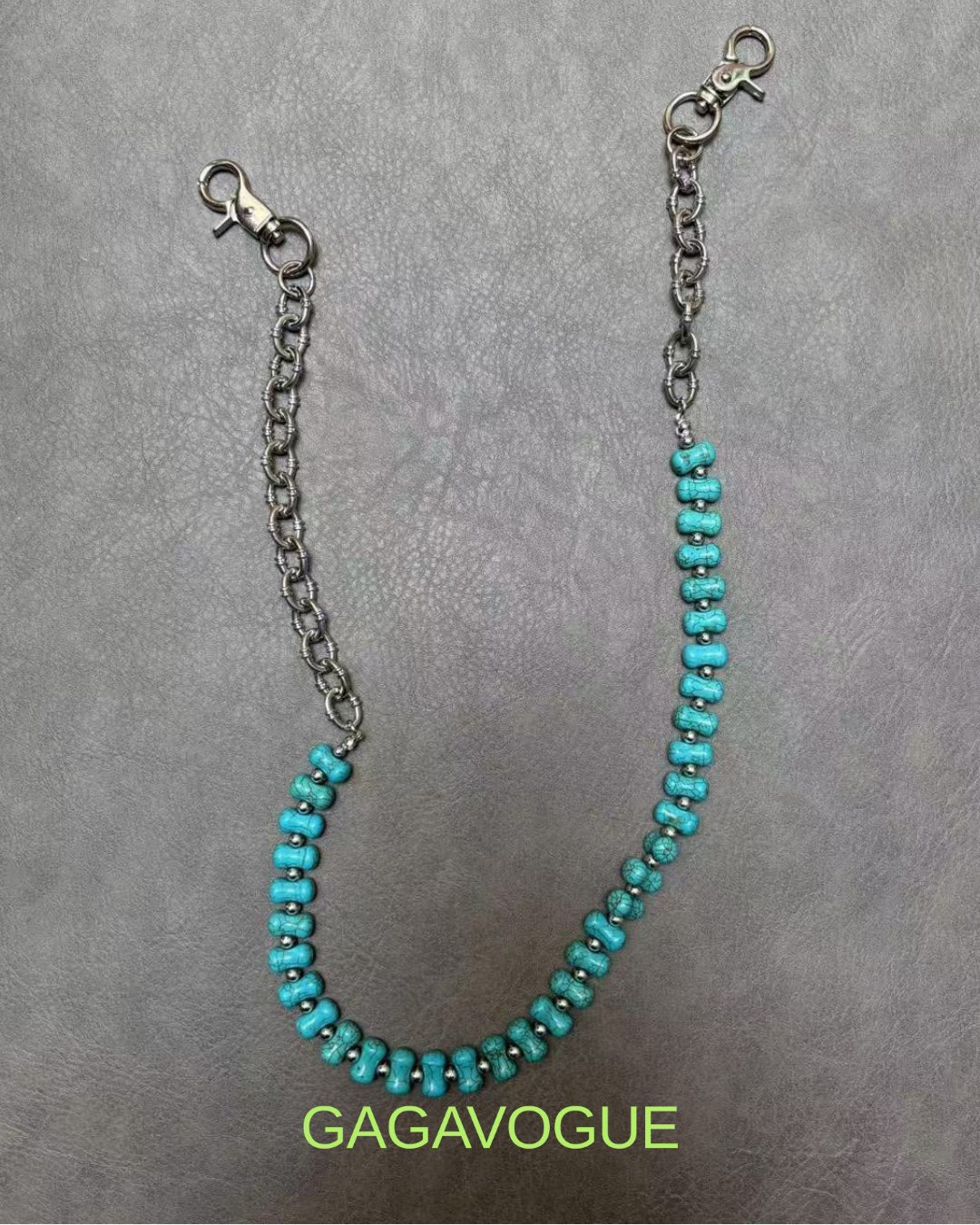GAGAVOGUE TURQUOISE STONE WAIST CHAIN