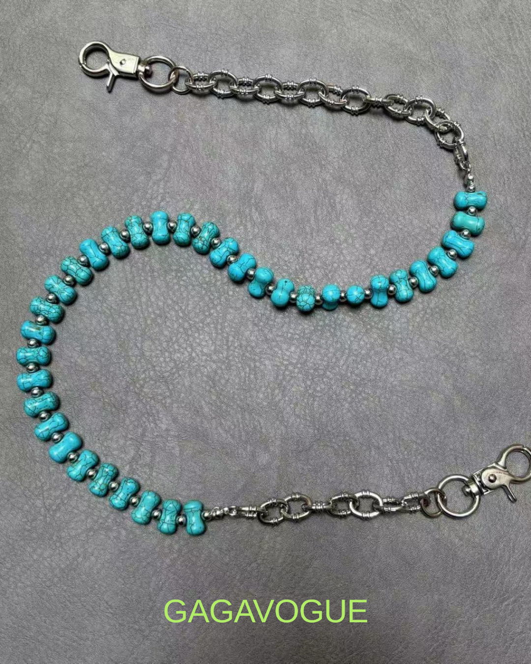 GAGAVOGUE TURQUOISE STONE WAIST CHAIN