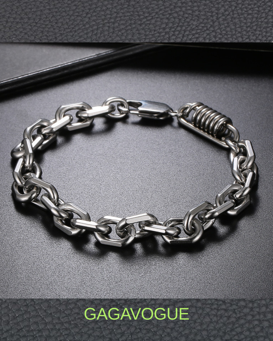 GAGAVOGUE INDUSTRIAL SPRING LINK BRACELET