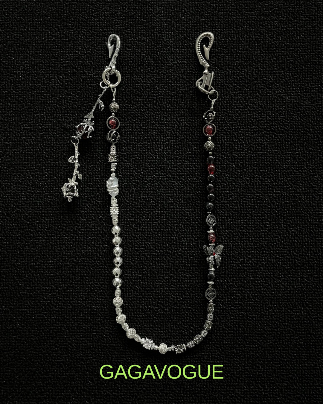 GAGAVOGUE BUTTERFLY BEADED WALLET CHAIN