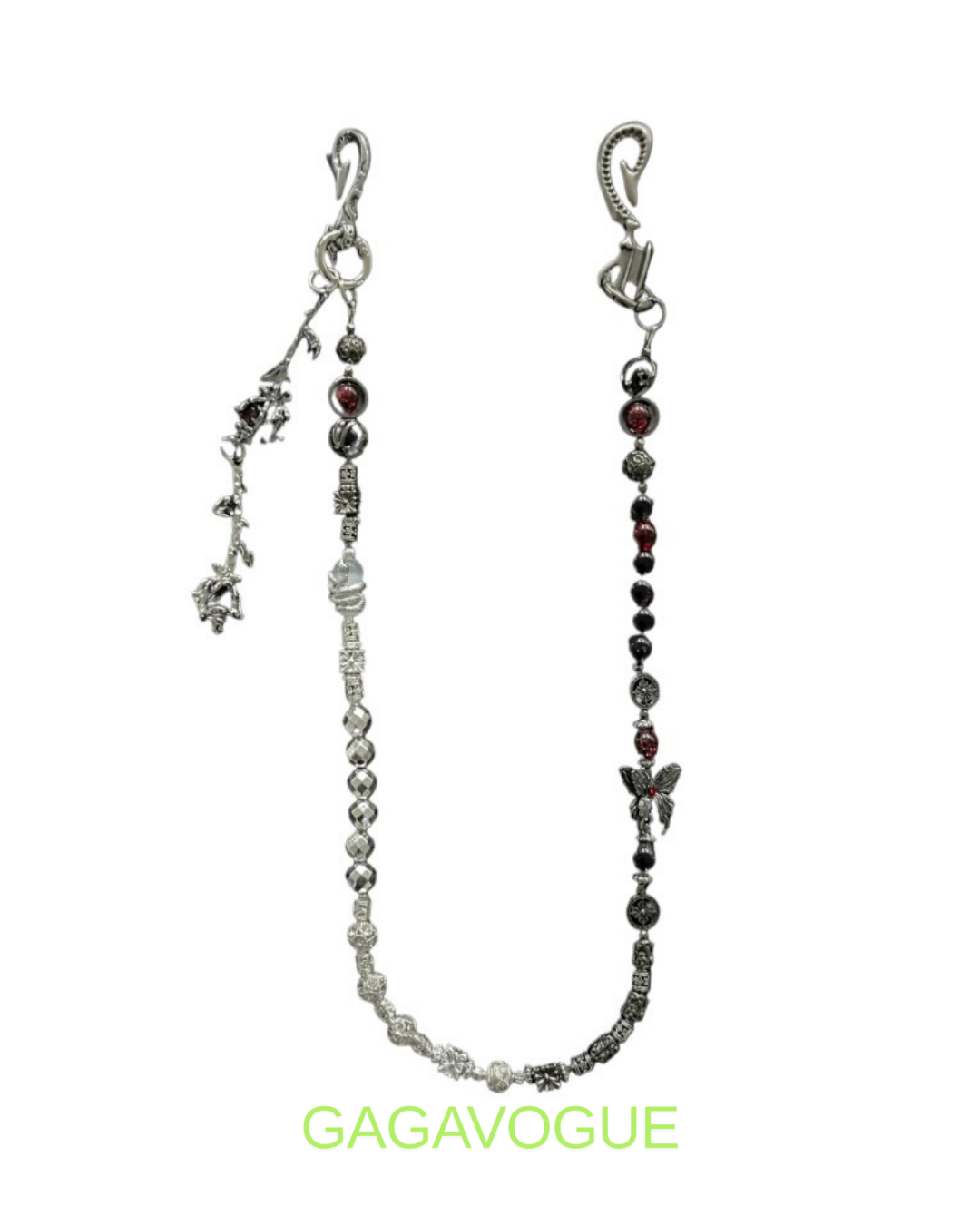 GAGAVOGUE BUTTERFLY BEADED WALLET CHAIN