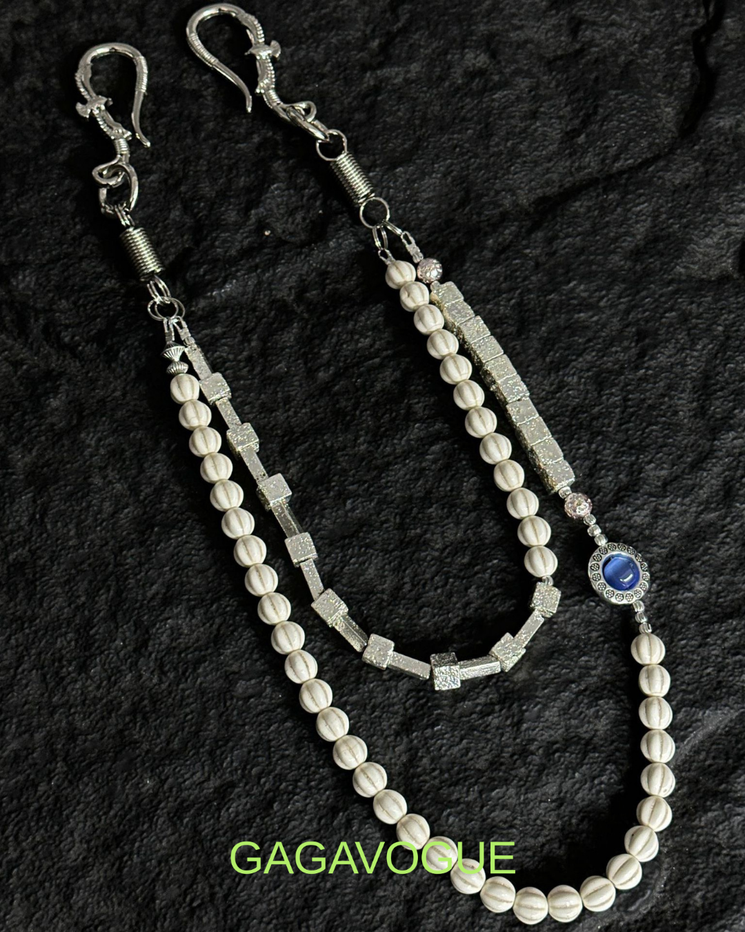 GAGAVOGUE DOUBLE LAYER PEARL STONE CHAIN