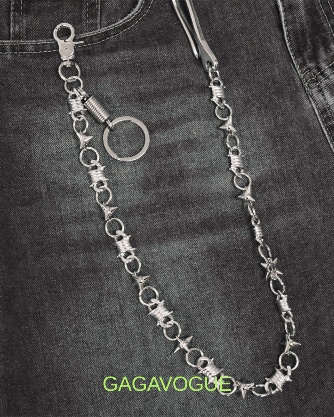 GAGAVOGUE BARBED STAR WALLET CHAIN