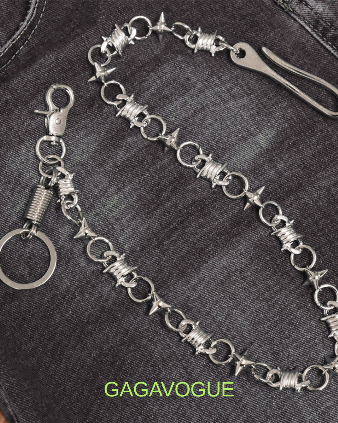 GAGAVOGUE BARBED STAR WALLET CHAIN