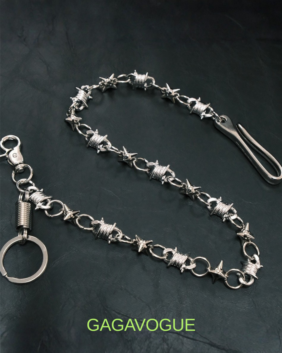 GAGAVOGUE BARBED STAR WALLET CHAIN
