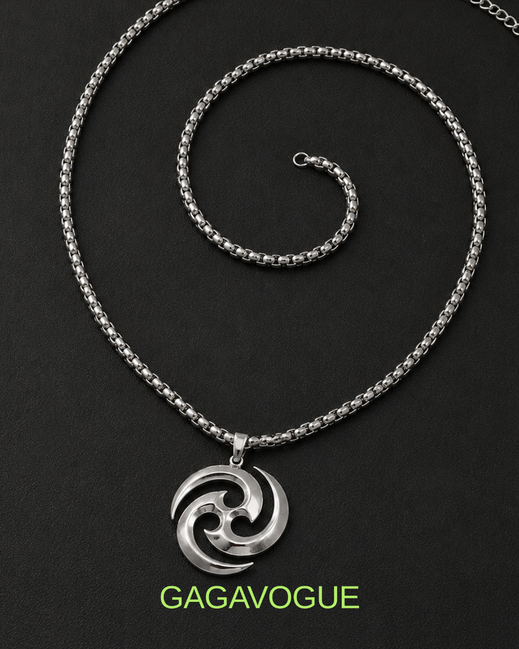 GAGAVOGUE TRIPLE SWIRL PENDANT NECKLACE