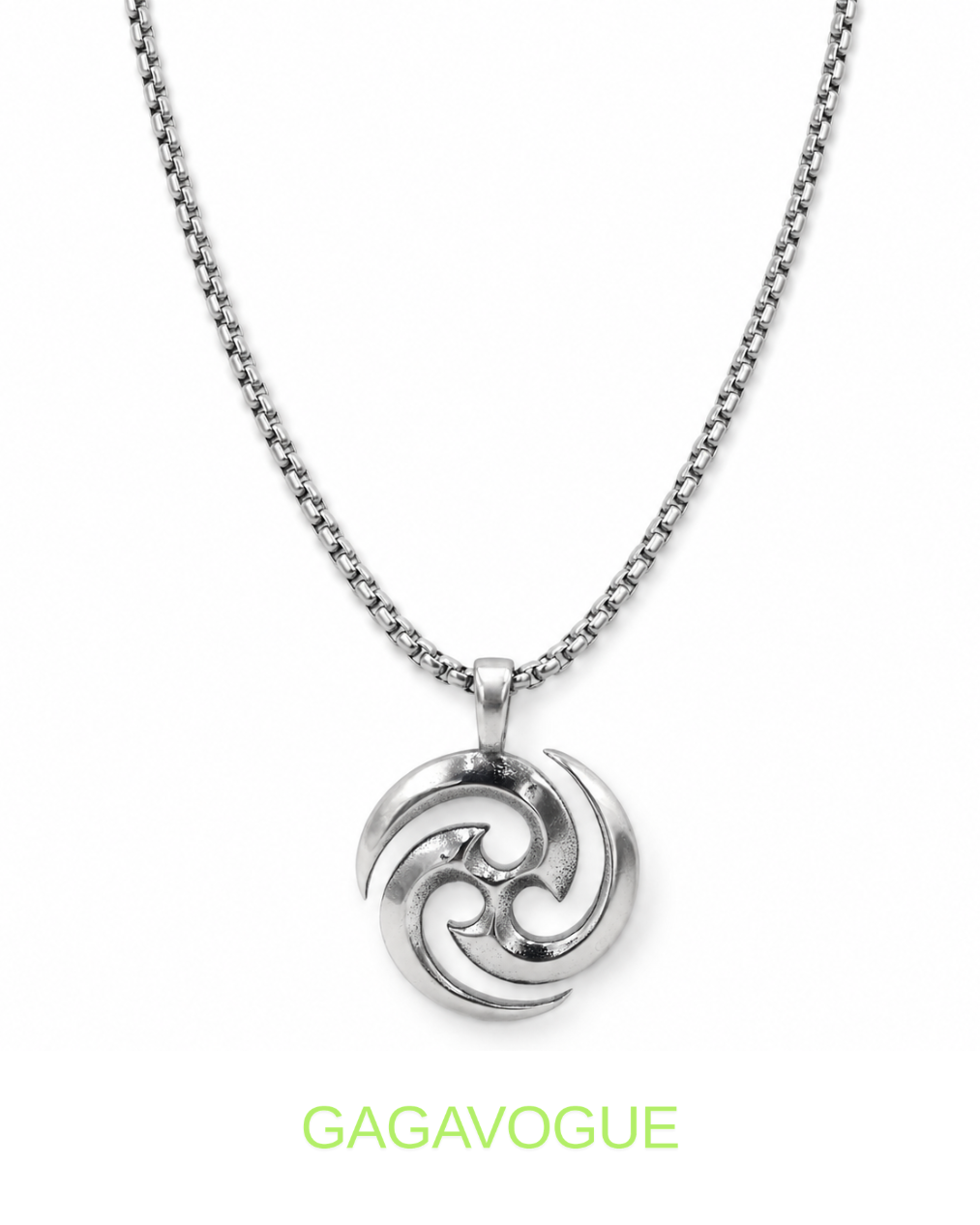 GAGAVOGUE TRIPLE SWIRL PENDANT NECKLACE