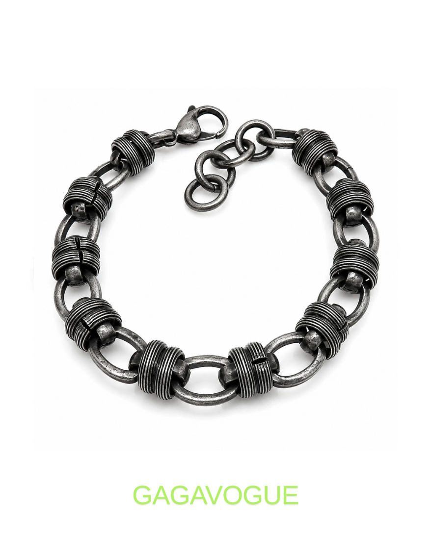 GAGAVOGUE VINTAGE INDUSTRIAL CHAIN LINK BRACELET