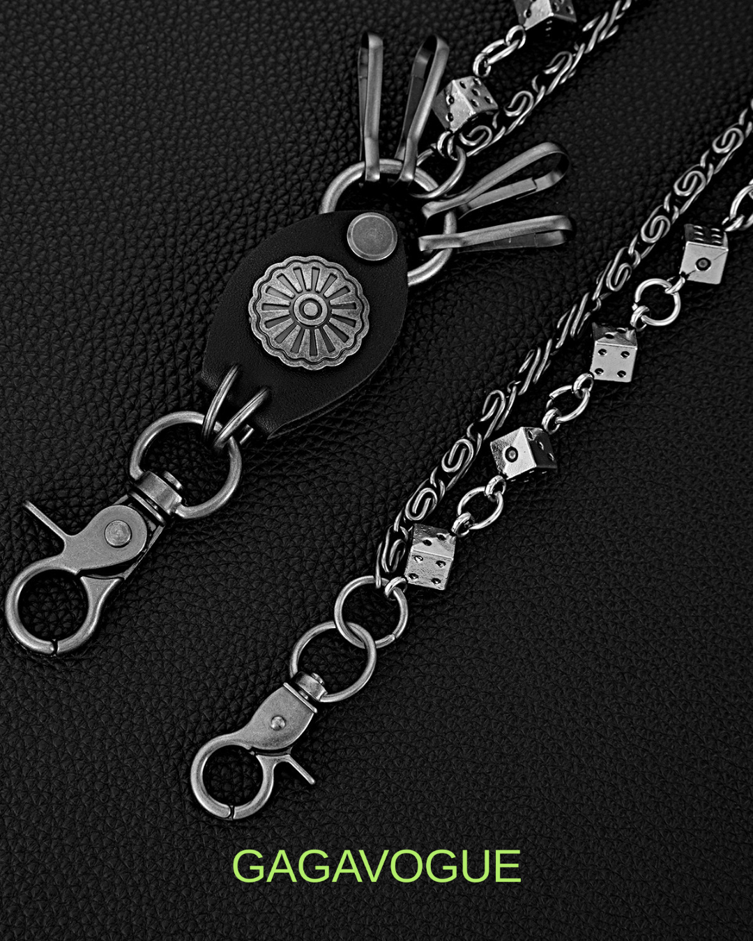 GAGAVOGUE DICE MULTI-LAYER CHARM WALLET CHAIN