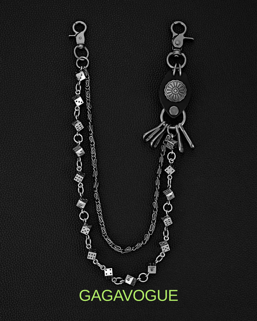 GAGAVOGUE DICE MULTI-LAYER CHARM WALLET CHAIN