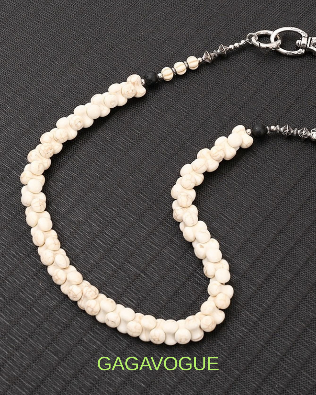 GAGAVOGUE IVORY BEADED CHAIN WALLET CHAIN