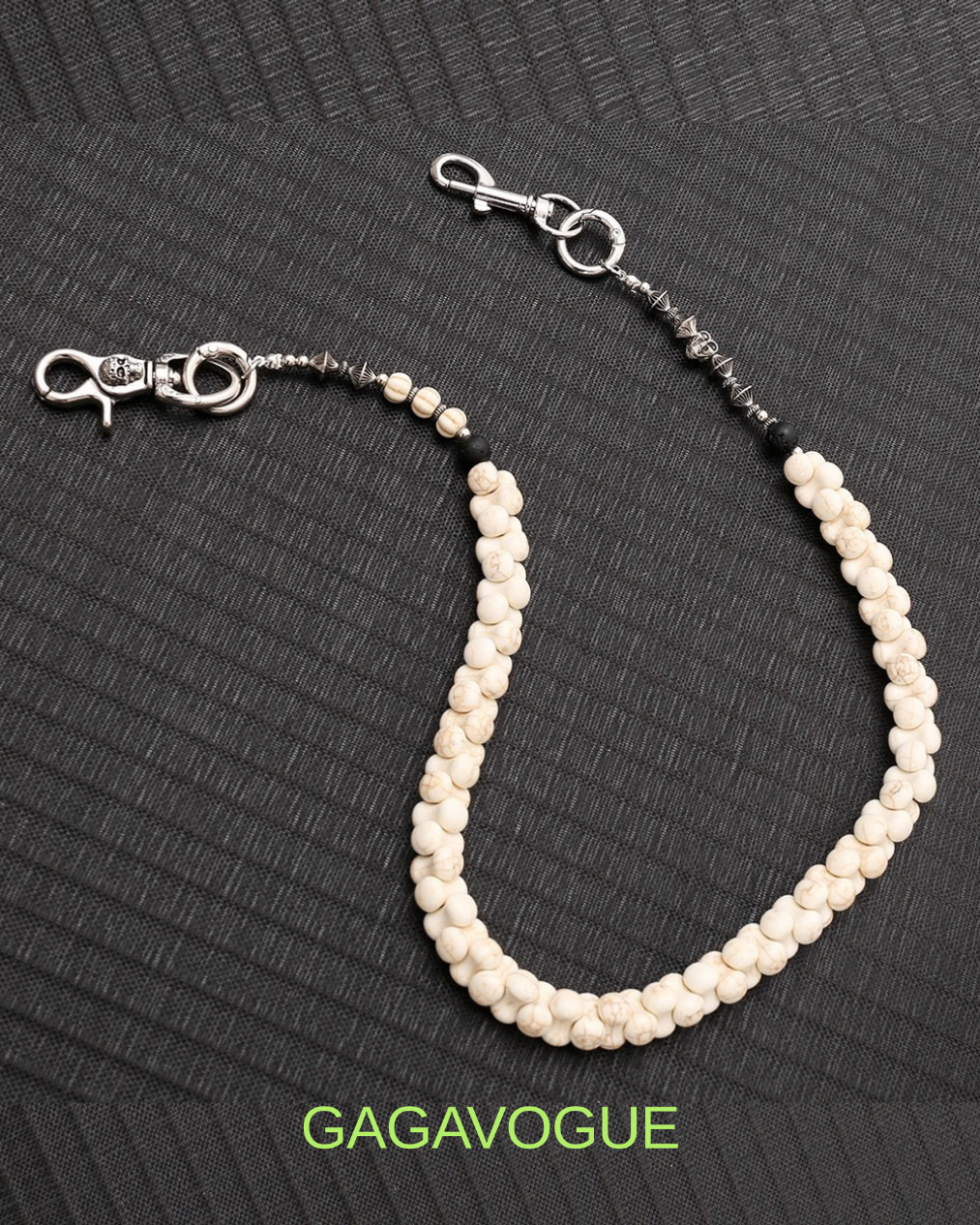 GAGAVOGUE IVORY BEADED CHAIN WALLET CHAIN