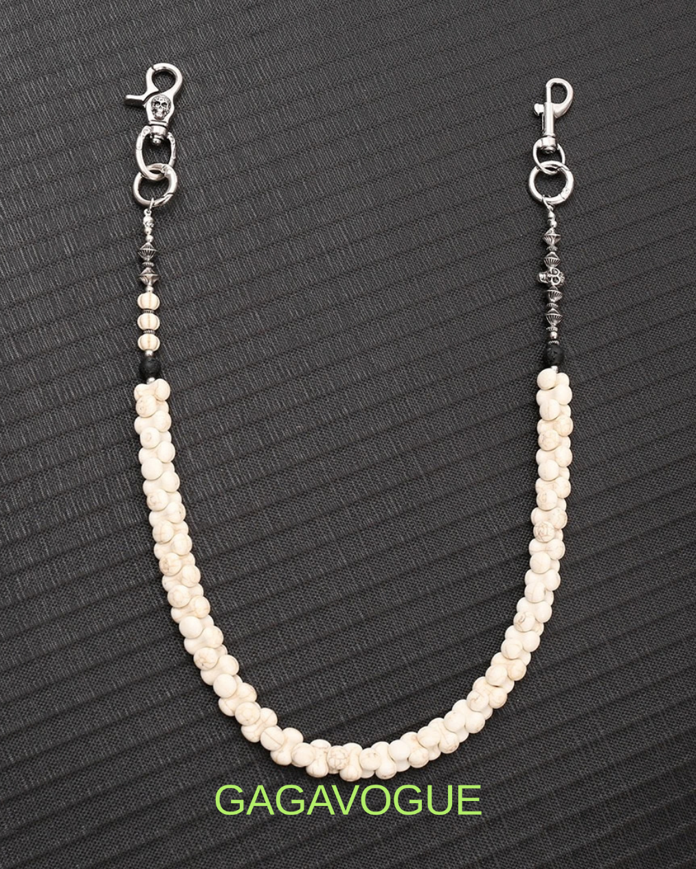 GAGAVOGUE IVORY BEADED CHAIN WALLET CHAIN
