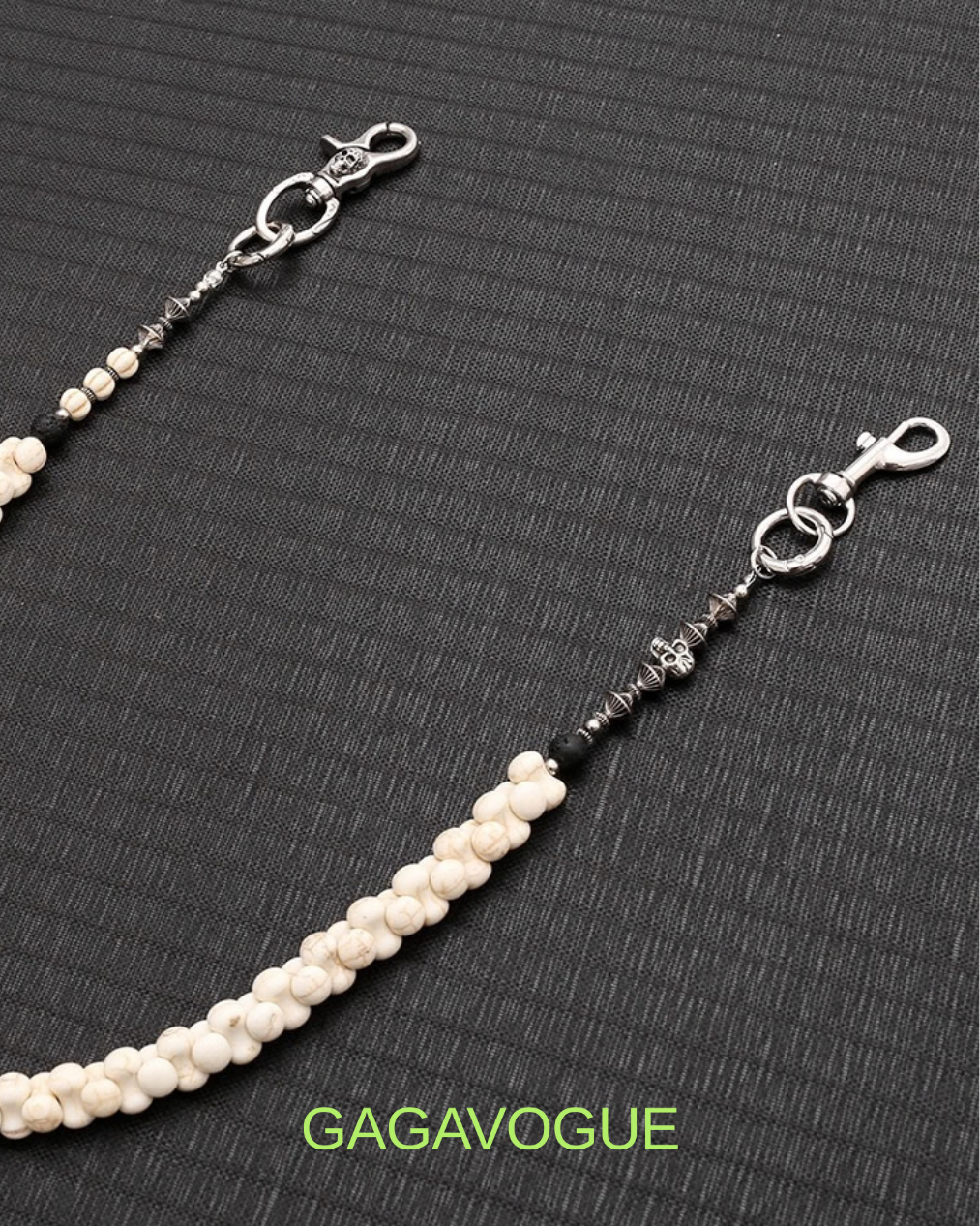 GAGAVOGUE IVORY BEADED CHAIN WALLET CHAIN