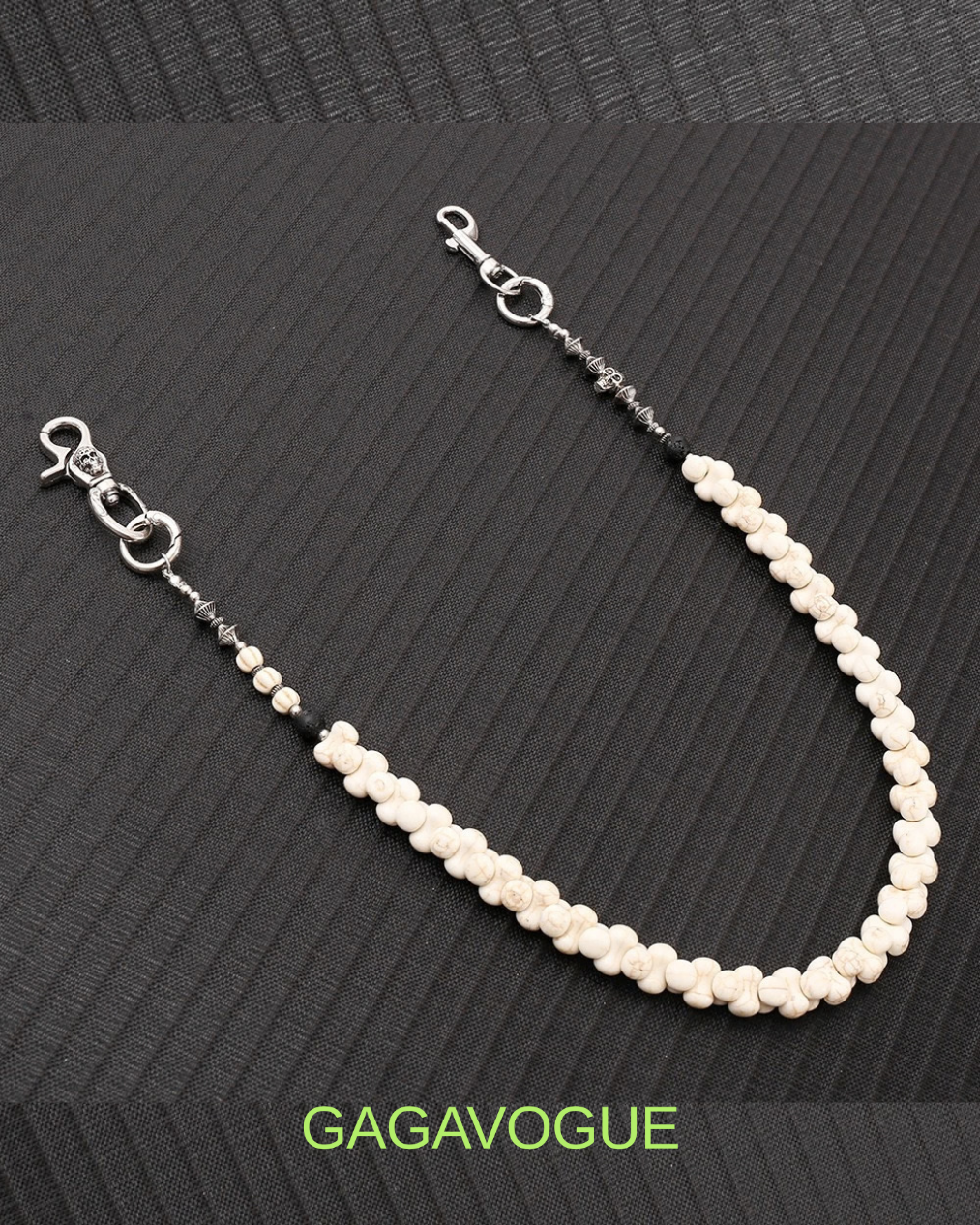 GAGAVOGUE IVORY BEADED CHAIN WALLET CHAIN