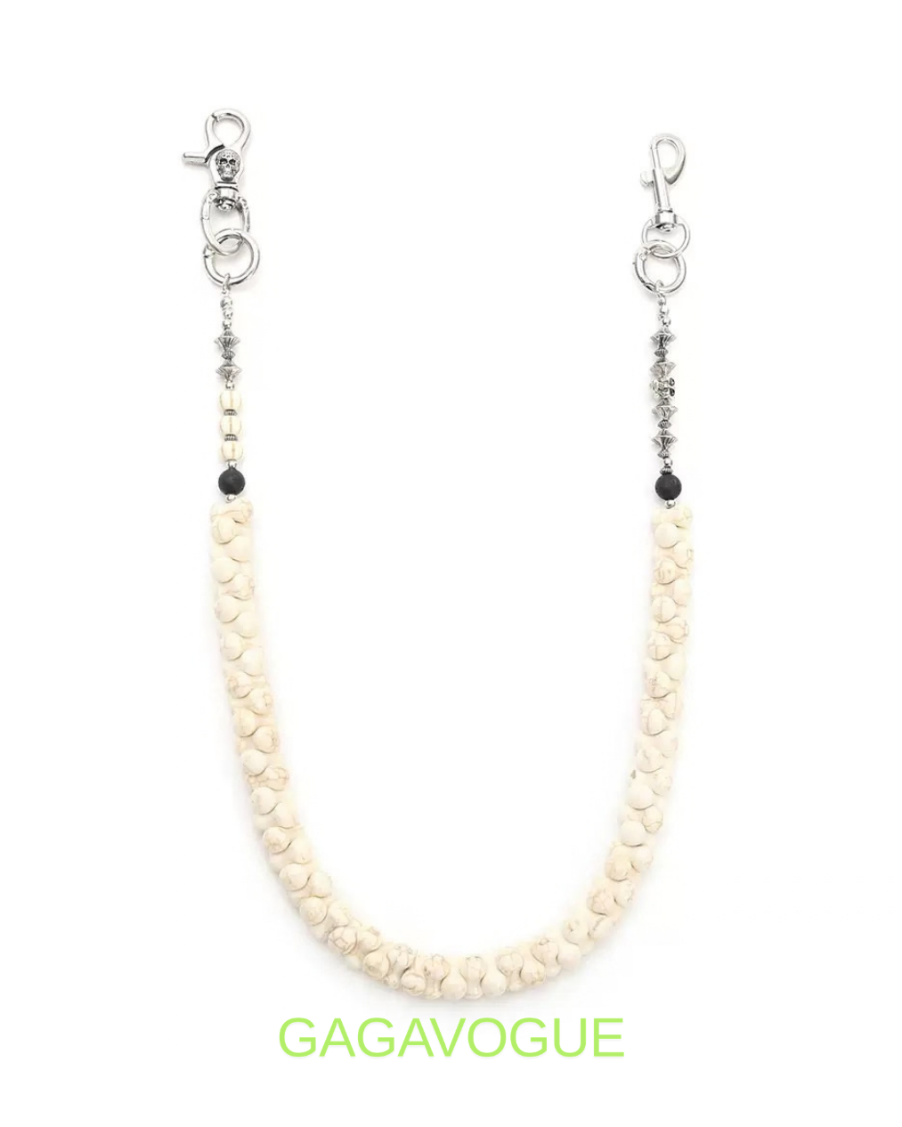 GAGAVOGUE IVORY BEADED CHAIN WALLET CHAIN