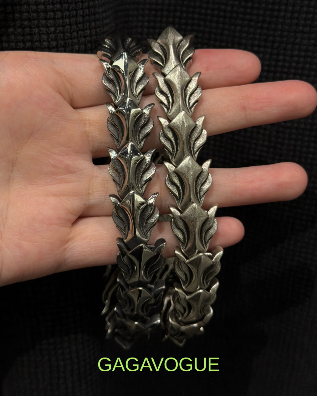 GAGAVOGUE THORN LEAF LINK BRACELET