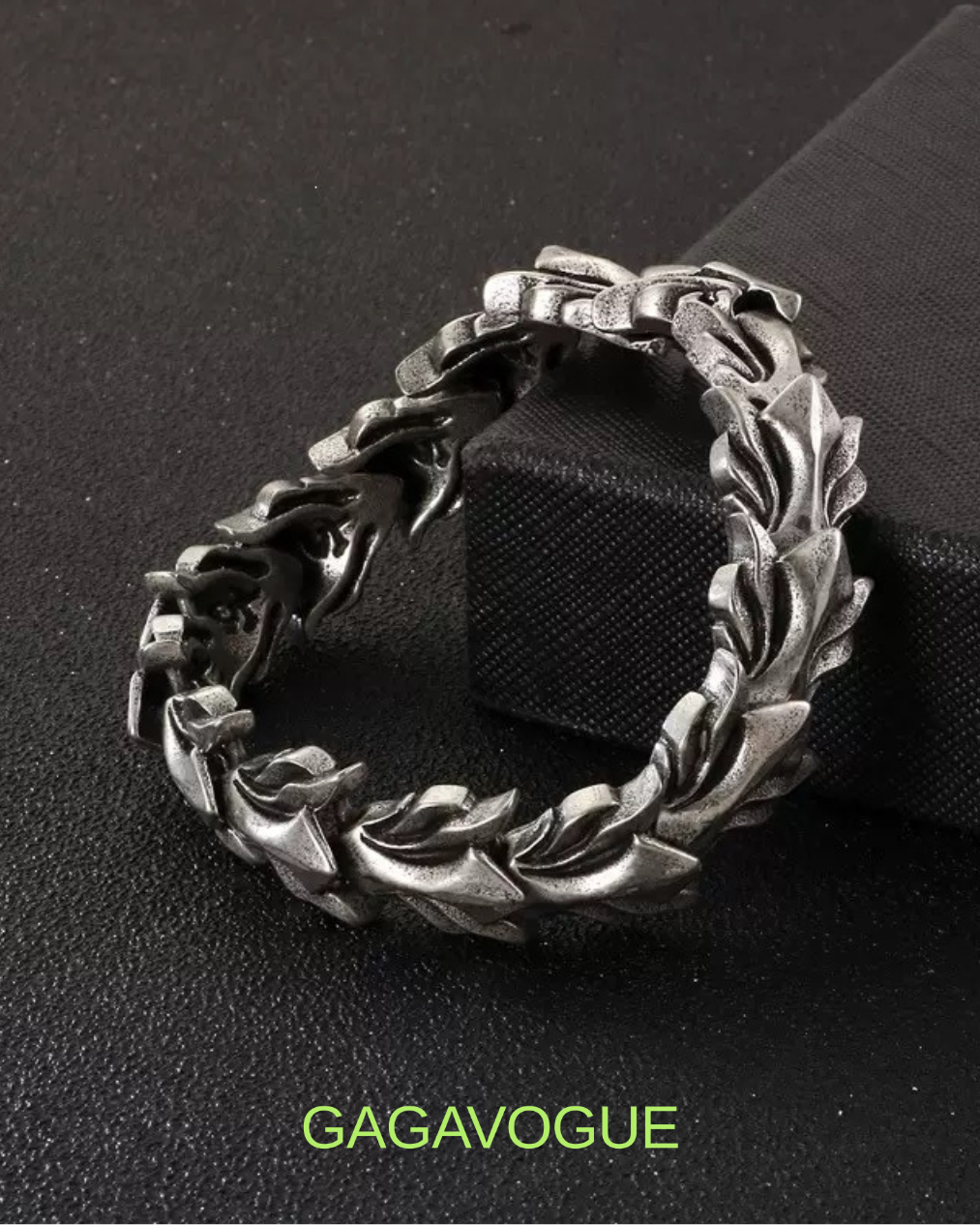 GAGAVOGUE THORN LEAF LINK BRACELET