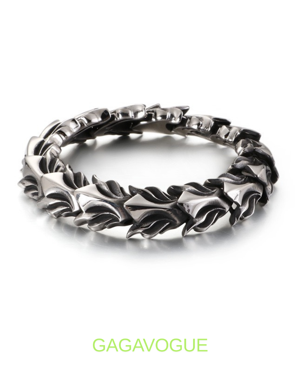 GAGAVOGUE THORN LEAF LINK BRACELET