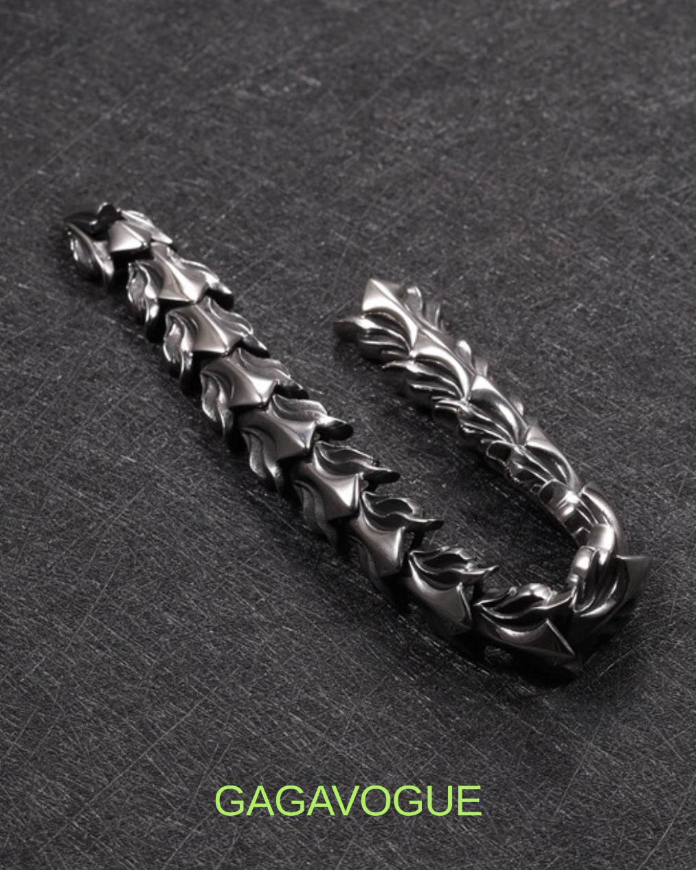 GAGAVOGUE THORN LEAF LINK BRACELET