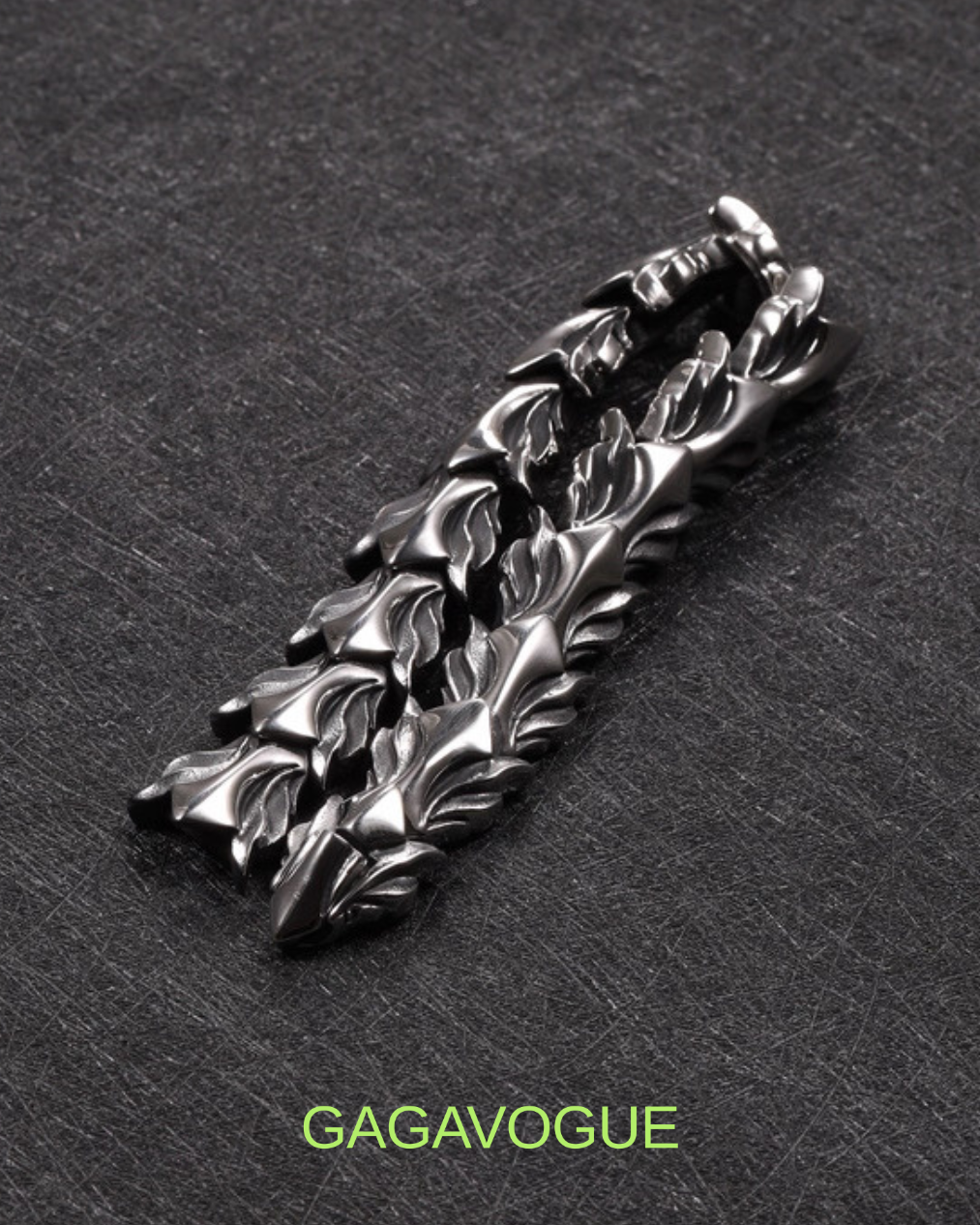 GAGAVOGUE THORN LEAF LINK BRACELET