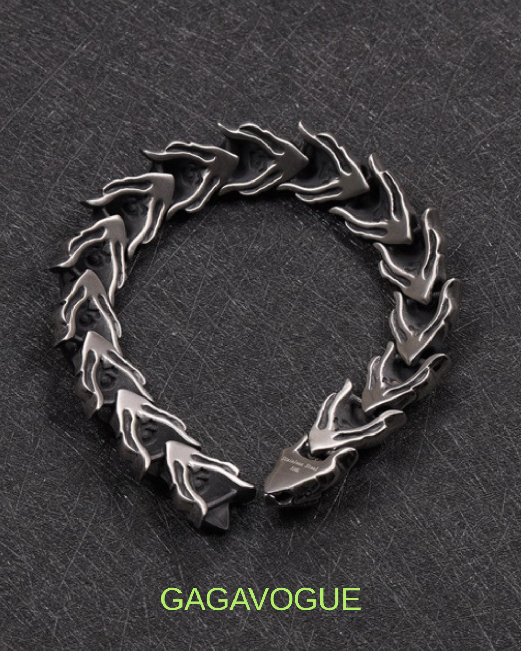 GAGAVOGUE THORN LEAF LINK BRACELET