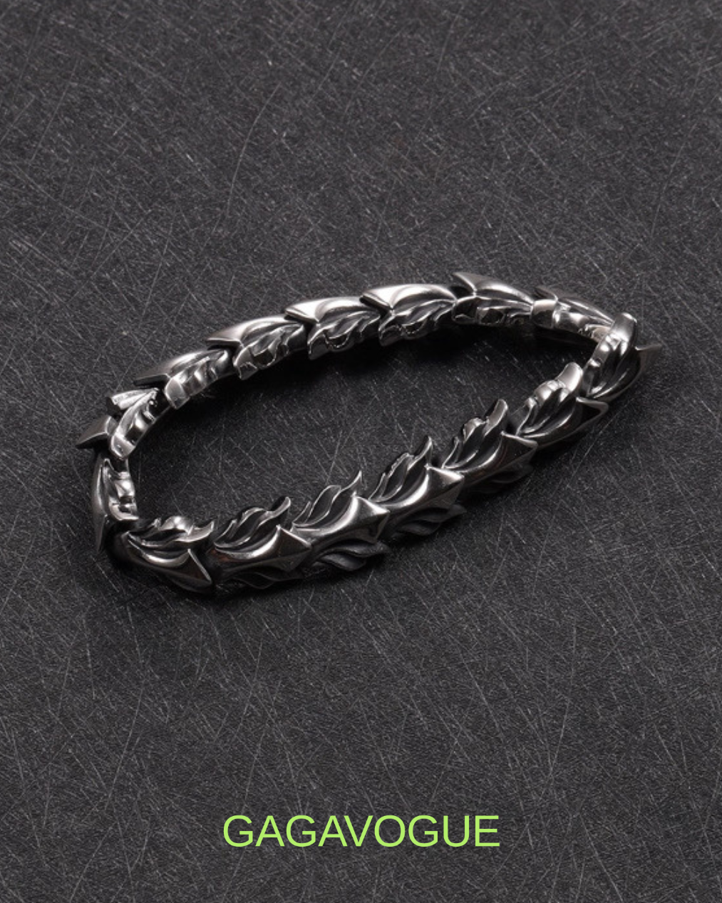 GAGAVOGUE THORN LEAF LINK BRACELET