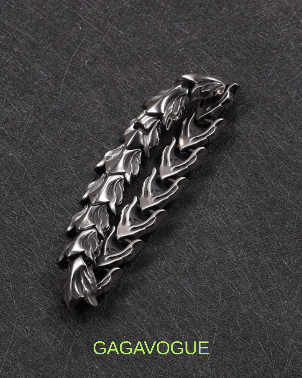 GAGAVOGUE THORN LEAF LINK BRACELET