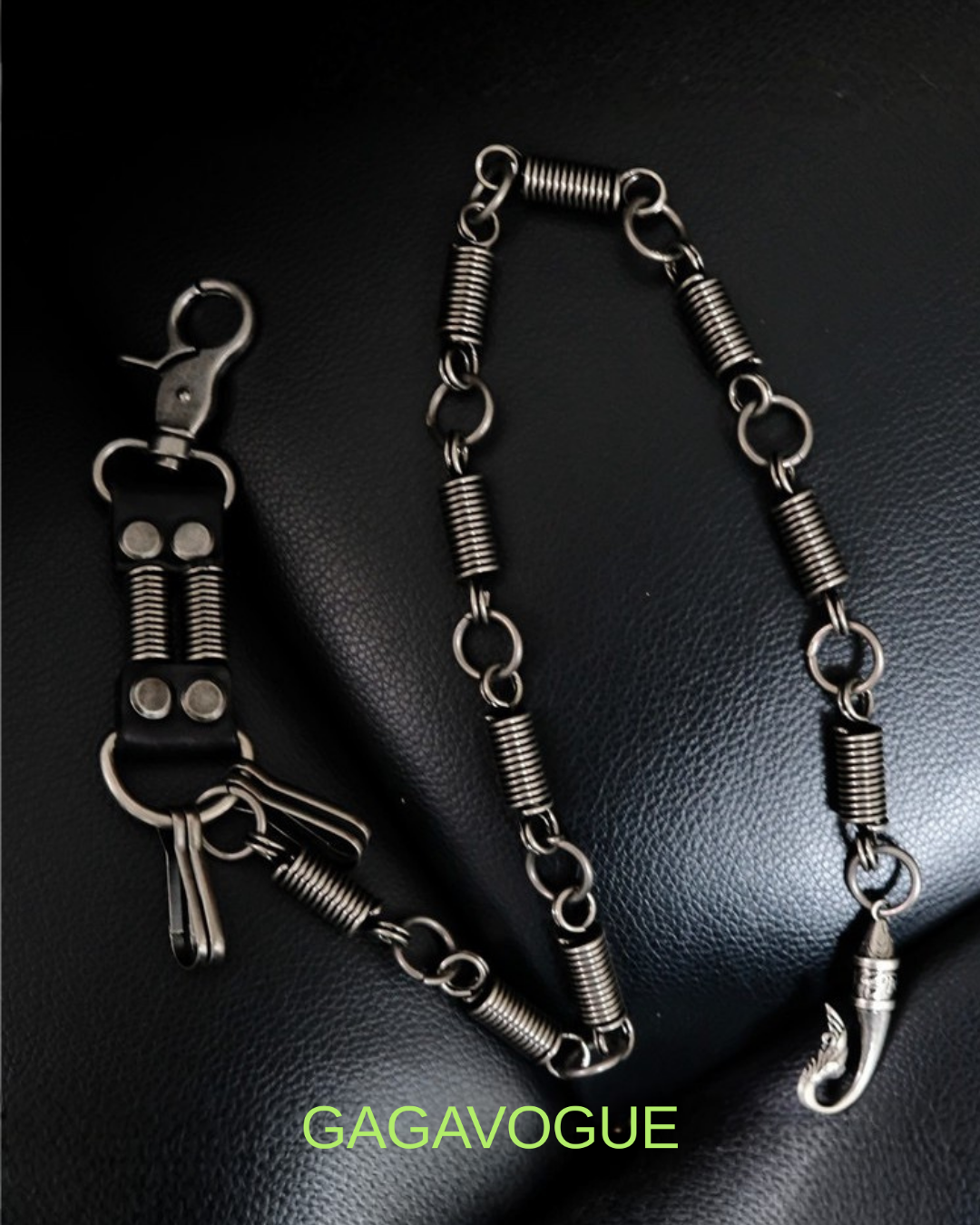 GAGAVOGUE SPRING LINK FANG CHARM WALLET CHAIN