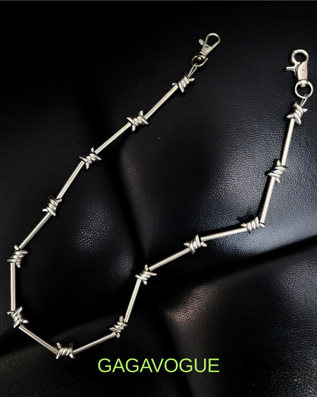 GAGAVOGUE BARBED WIRE TUBE LINK WALLET CHAIN