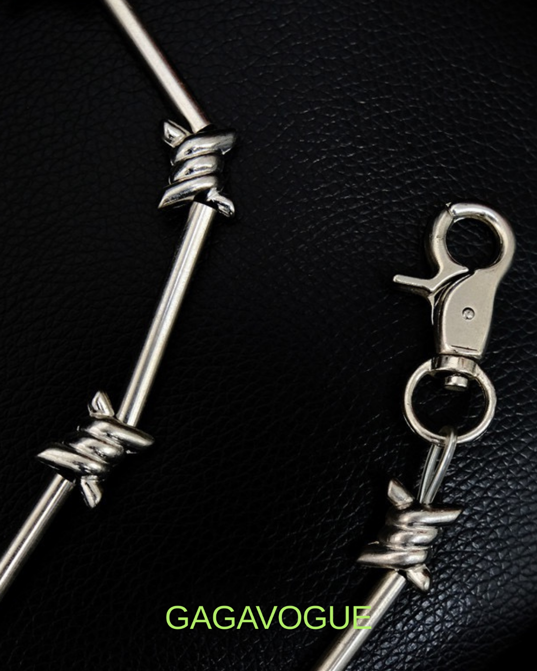 GAGAVOGUE BARBED WIRE TUBE LINK WALLET CHAIN