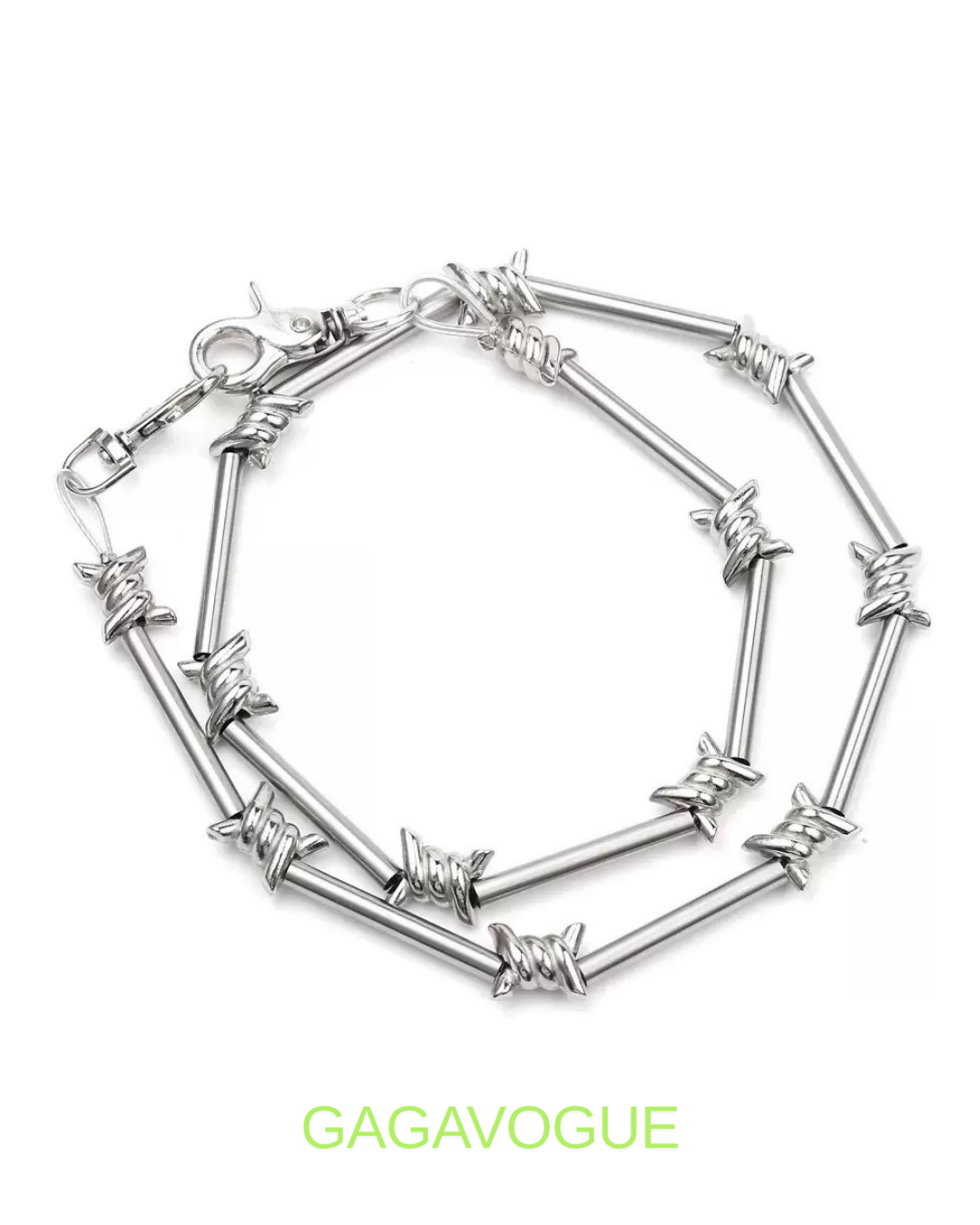 GAGAVOGUE BARBED WIRE TUBE LINK WALLET CHAIN